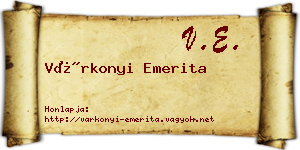 Várkonyi Emerita névjegykártya